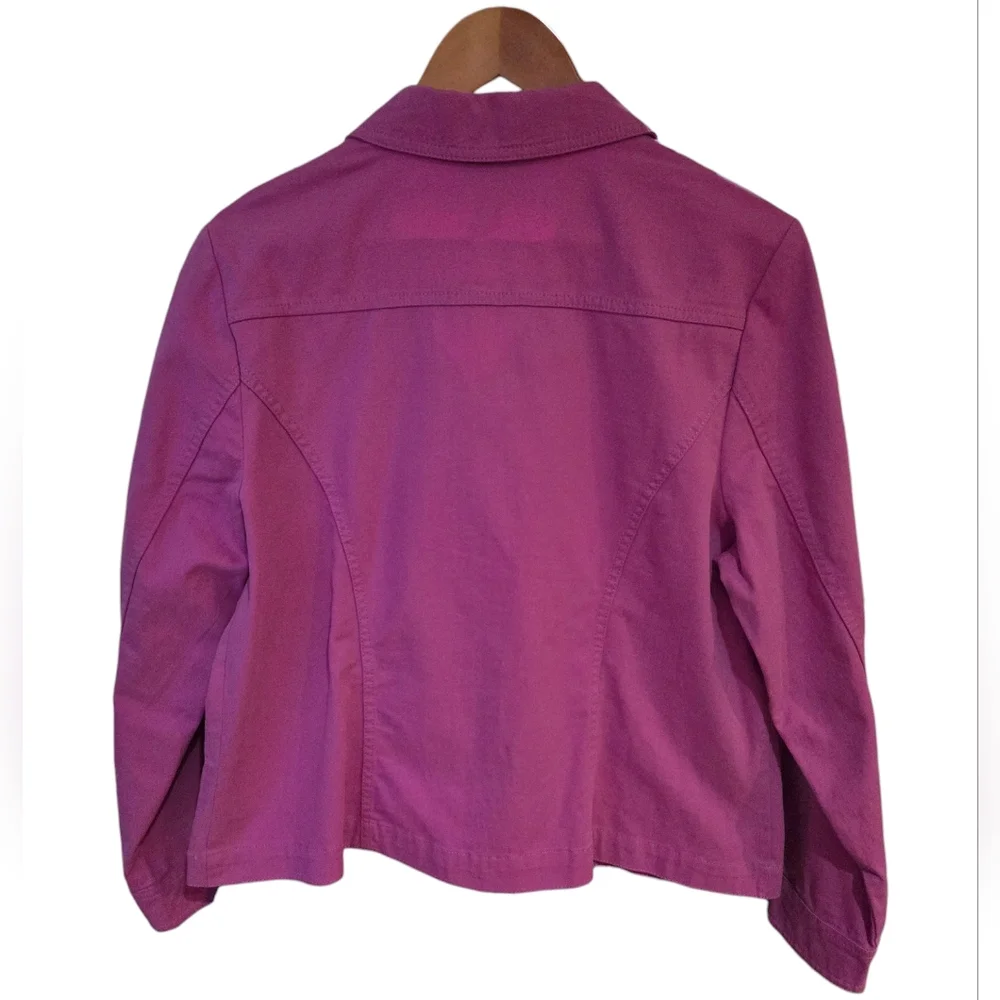 Appleseed's Petite - Y2K Bright Pink Button-up Light Spring Jacket - Picture 3 of 8
